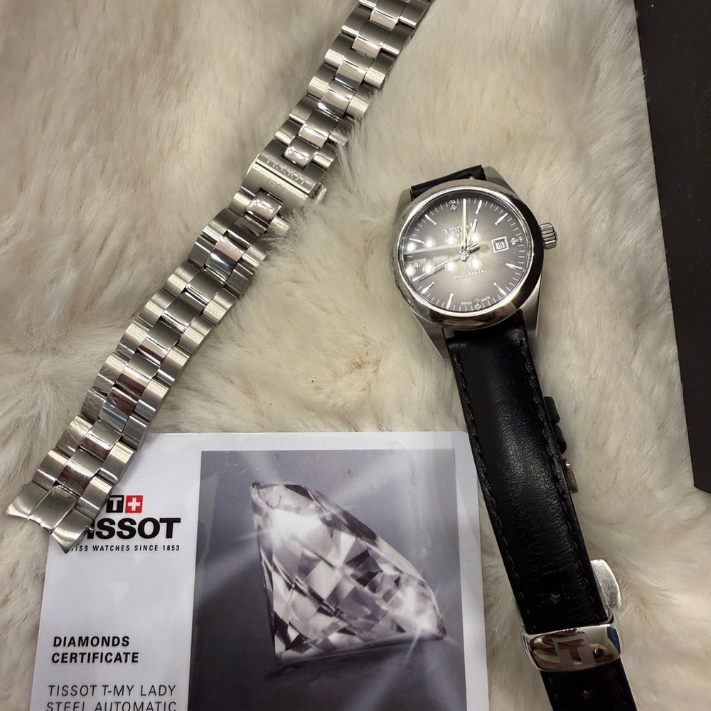 Tissot  Lady Black Dial Steel Watch with Silver Bracelet - Picture 6 of 6